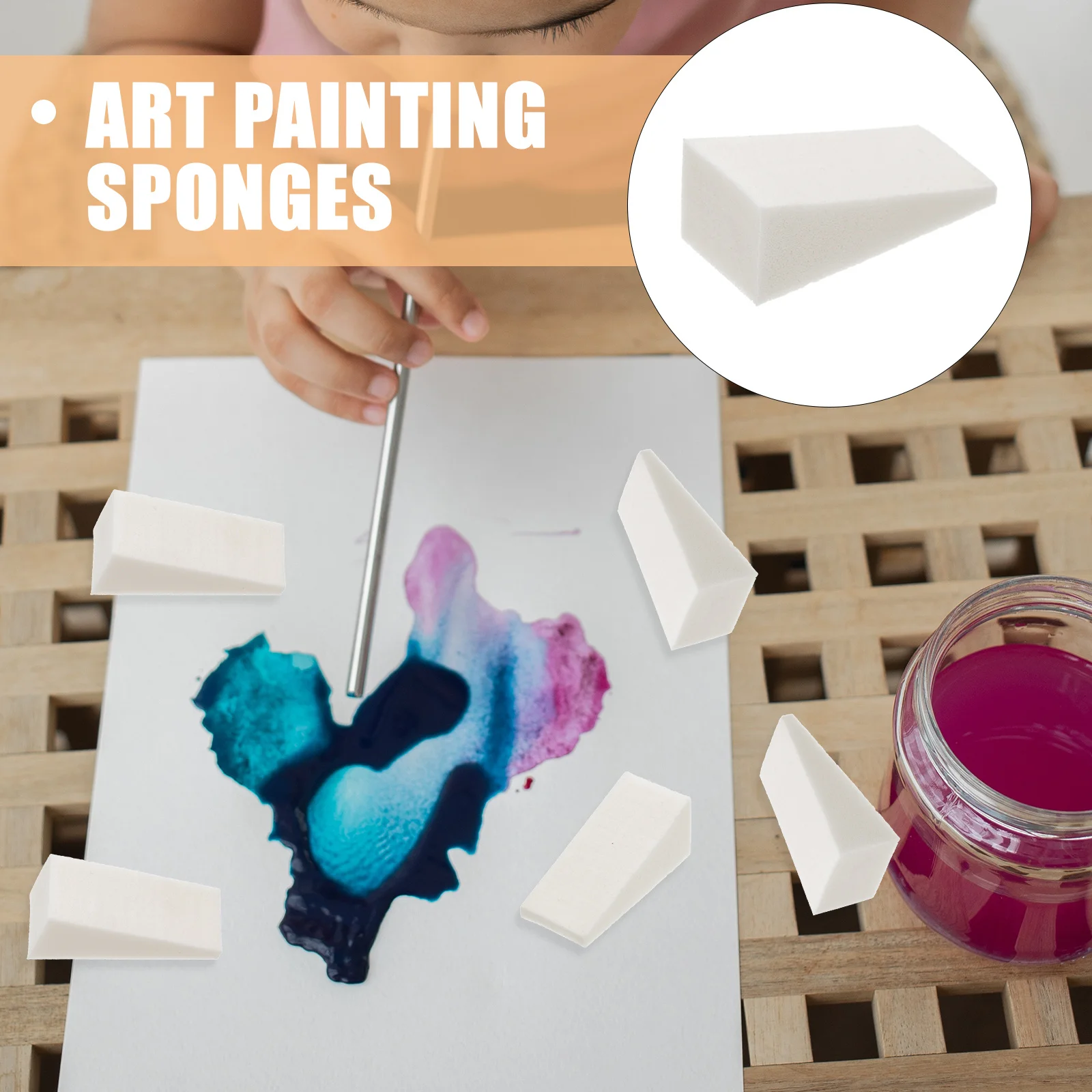 

50Pcs Children Painting Sponges Multiuse Soft Absorbent Artistic Craft Tools for Drawing Watercolor Graffiti Sponge