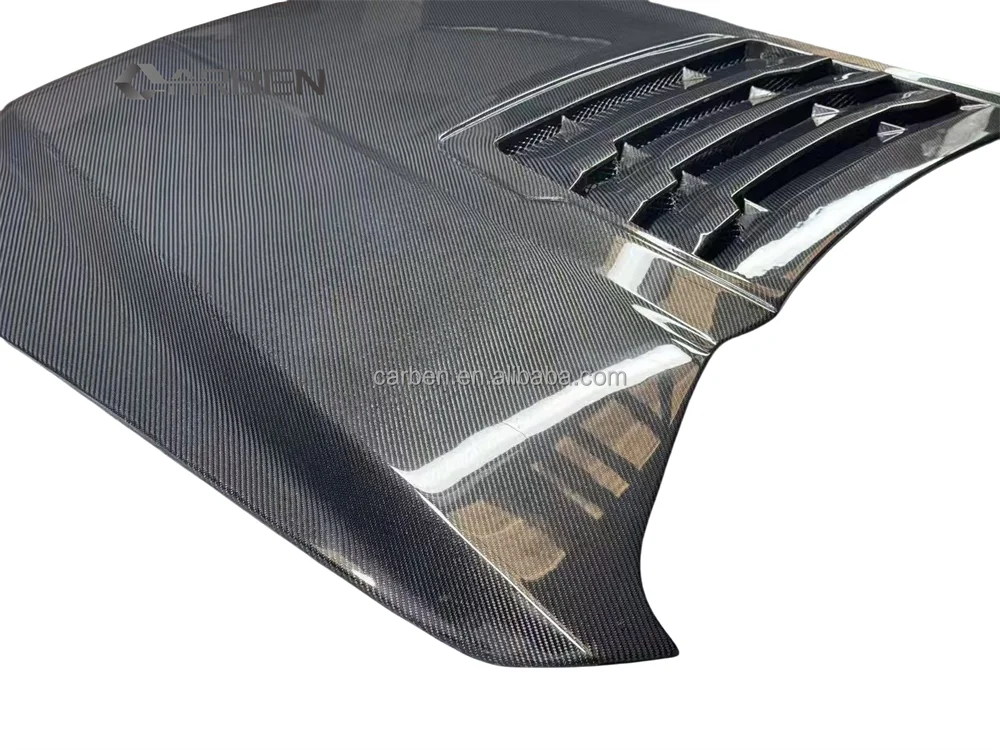 High-quality Carbon Fiber Front Hood for the 2nd Generation Ford Raptor F150, Featuring Vented Lightweight Engine Cover.