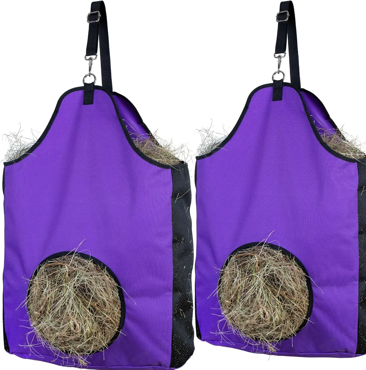 حقيبة قش نايلون ذات سعة كبيرة لتخزين وتغذية الحصان الدائري #5