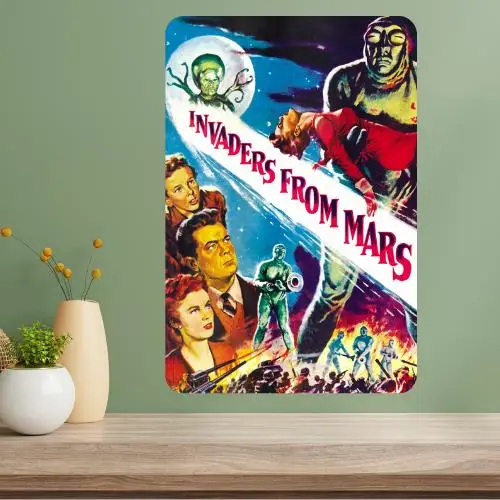 Invaders from Classic Movie Metal Poster Sign