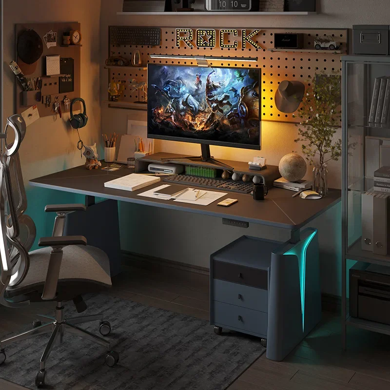 Luxury electric lifting table, e-sports table, smart bedroom, writing desk