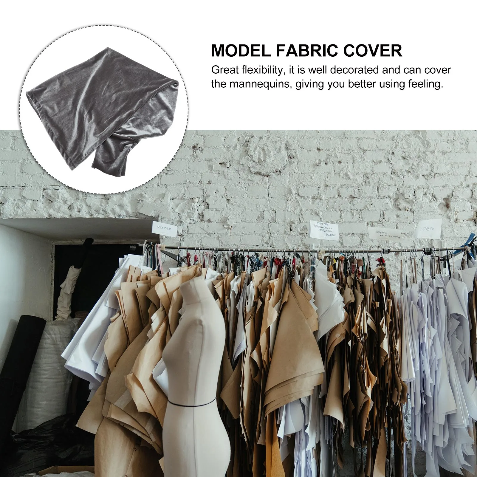 

Female Mannequin Props Grey Stretchable Cloth Replacement Body Covers Mannequin Upper Body Cover for Store Display