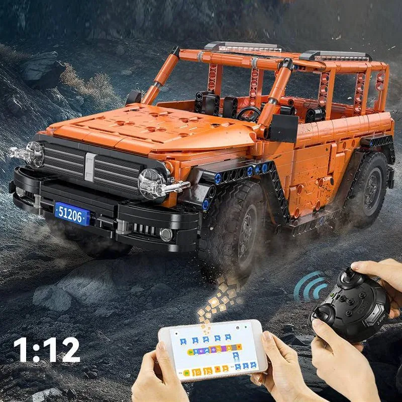 561pcs RC APP Program Tank SUV 1:12 Trucks Pickup Bricks City Off-road Remote Control Car Building Blocks Toy for Boys Gift