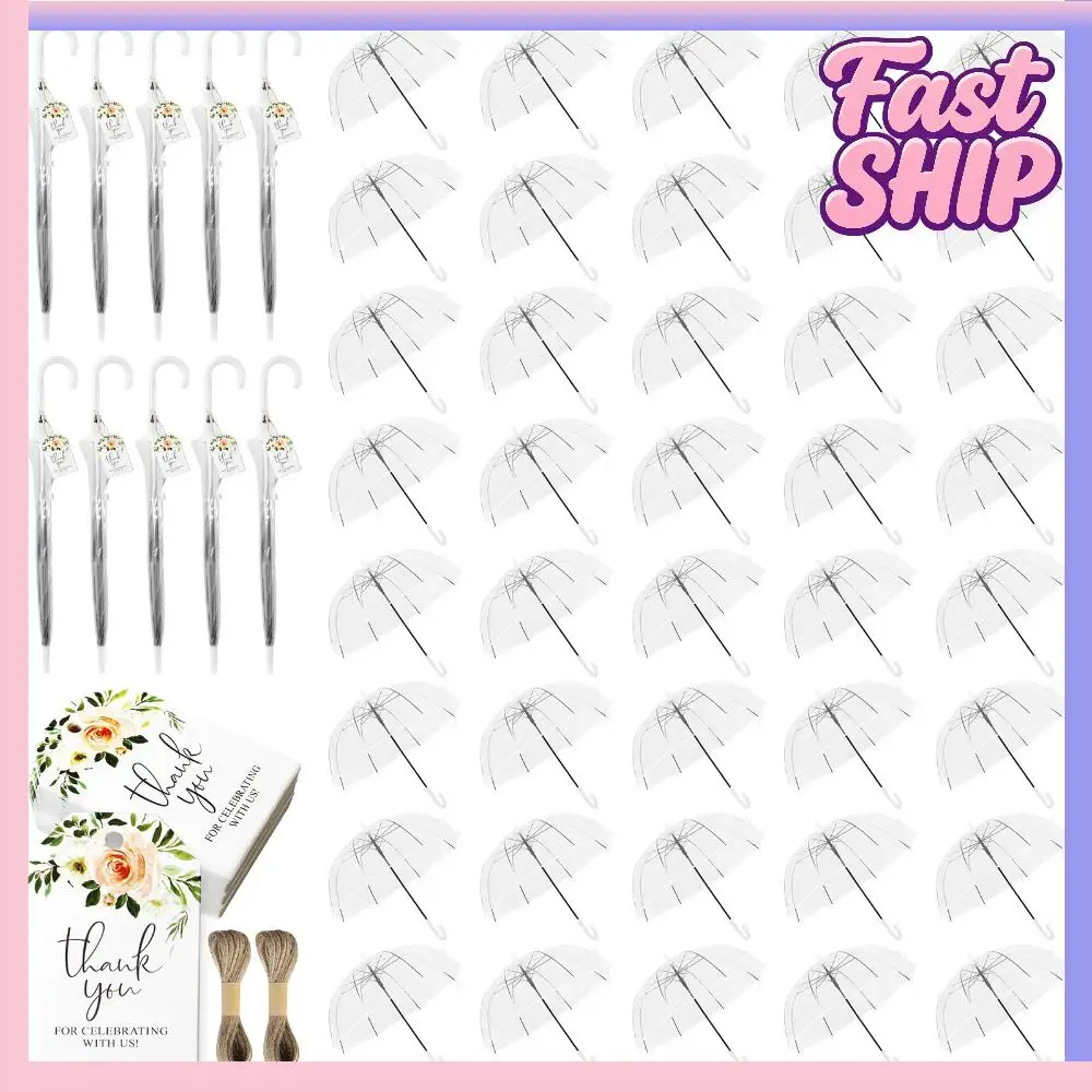 

Зонты-купола 52 дюйма, большие, ветрозащитные, с бирками «Спасибо» и веревкой, сувениры для гостей на свадьбу, подарки для молодоженов