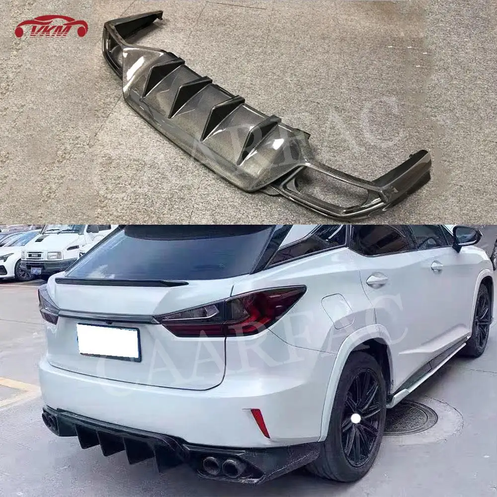 Carbon Fiber Car Rear Bumper Lip Diffuser FRP Prime Extension Covers Accessorise For Lexus RX300 RX450H 2016-2018