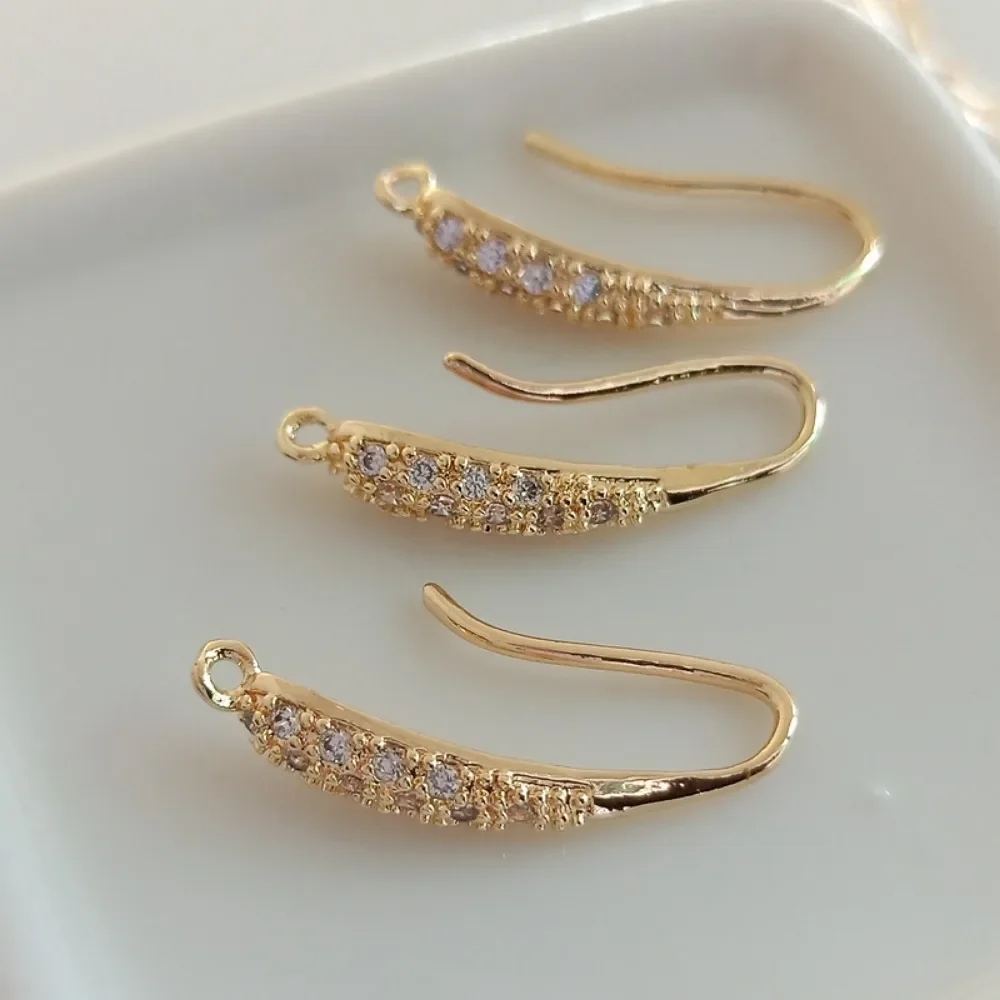 خرز مطلي بالذهب عيار 14 قيراط مرصع بالزركون أقراط بسيطة على شكل كاتربيلر مواد وإكسسوارات ذاتية الصنع #6