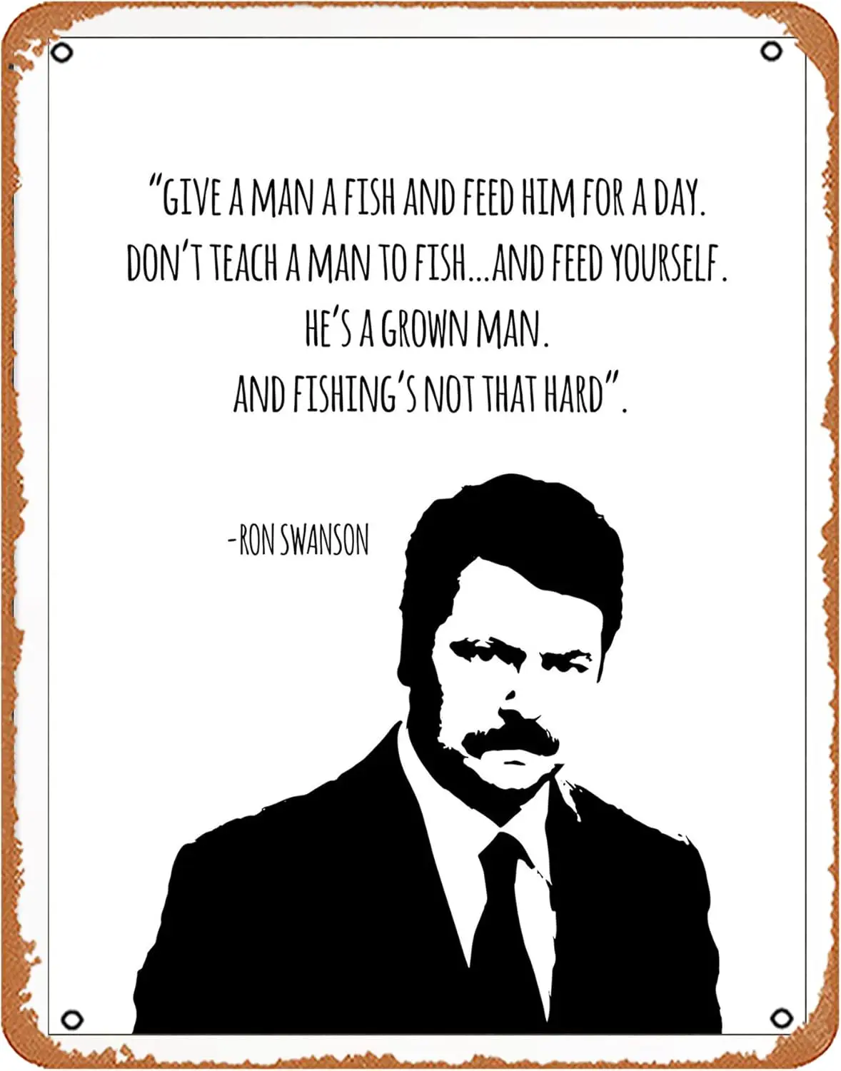 Muecddoa Tin Sign Vintage Ron Swanson Poster Parks And Recreation Quote Print,Tv Quote Print-Poster Funny Classic Musical Bar Pu