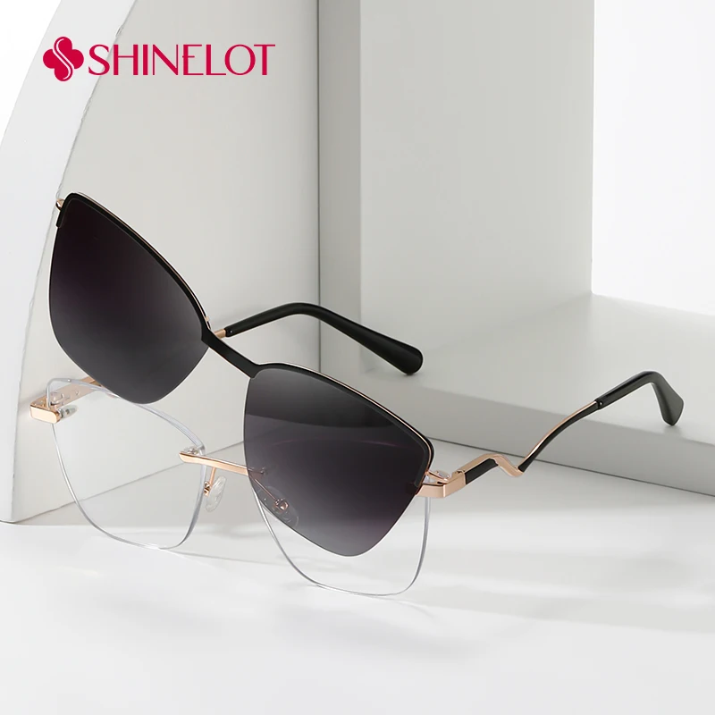 

85019 Women Fashion Clip on Sunglasses Magnetic Sun Glasses Polarization UV400 Female Shades Girlfriend Birthday Eyewear Gift