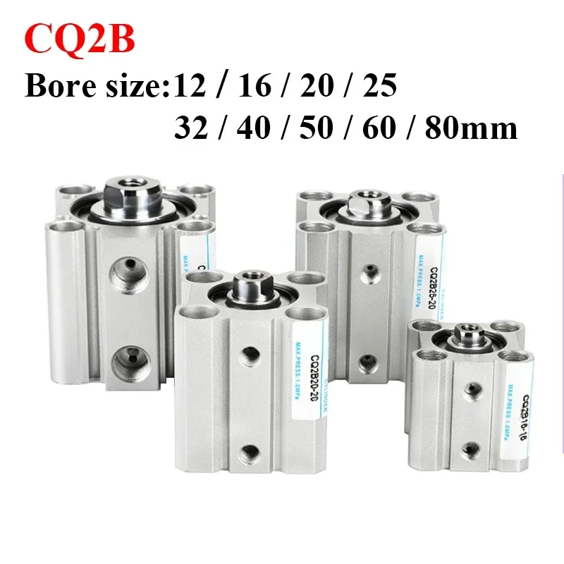 SMC Type CQ2 Series CQ2B Double Acting Thin Compact Cylinder CQ2B12 CQ2B16 CQ2B20 CQ2B25 CQ2B32 CQ2B40 CQ2B50 CQ2B63 CQ2B80x100