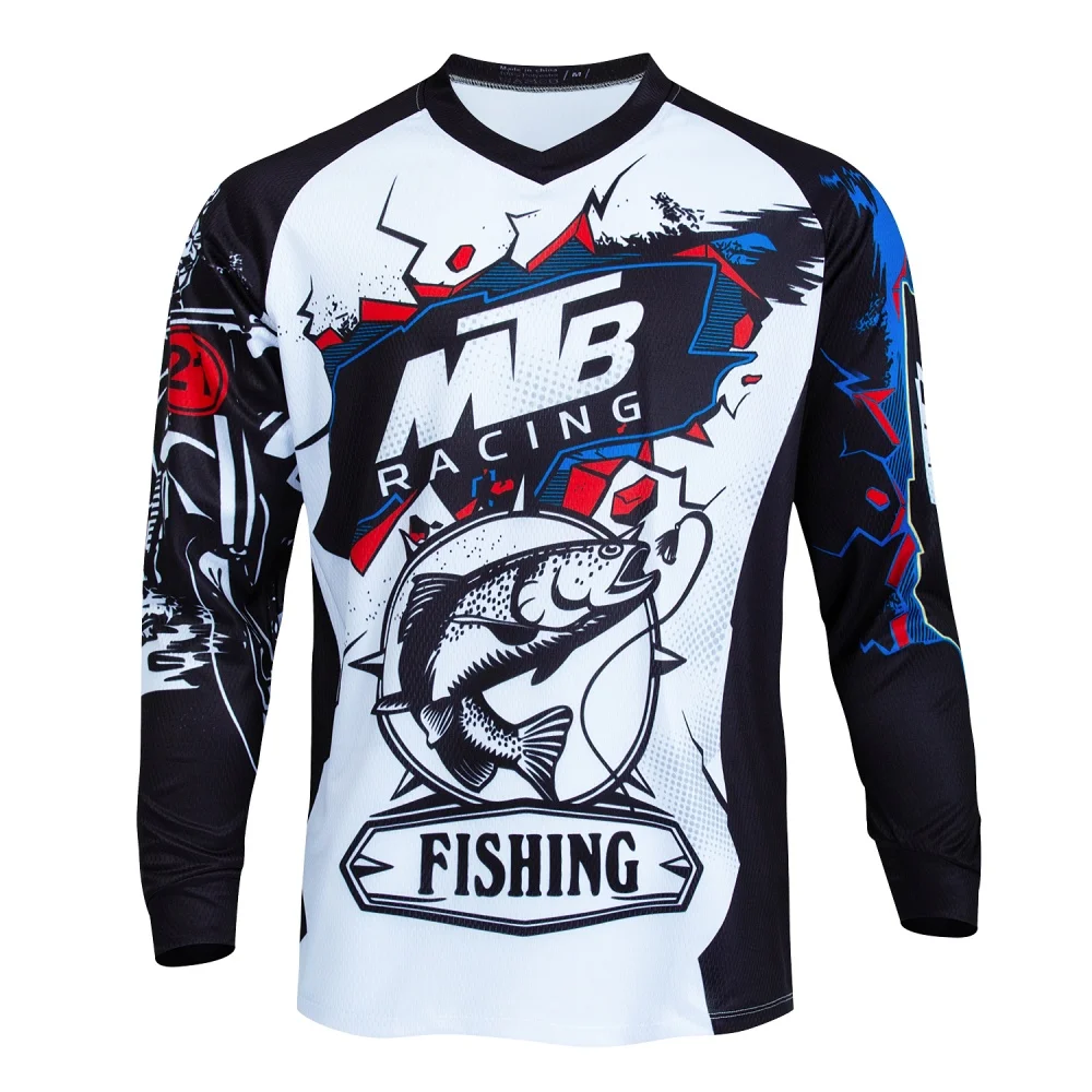 MTB Mountain Bike Long-Sleeve Cycling Jersey Trendy Print Breathable Outdoor Sports Top Riding Gear view 5