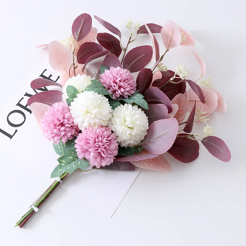 45 cm Eukalyptus Künstliche Blumen Blumenstrauß Dekoration Gefälschte Ornament Tisch Home Room Decor Garten Party Herbst Brautstrauß – Detail 14