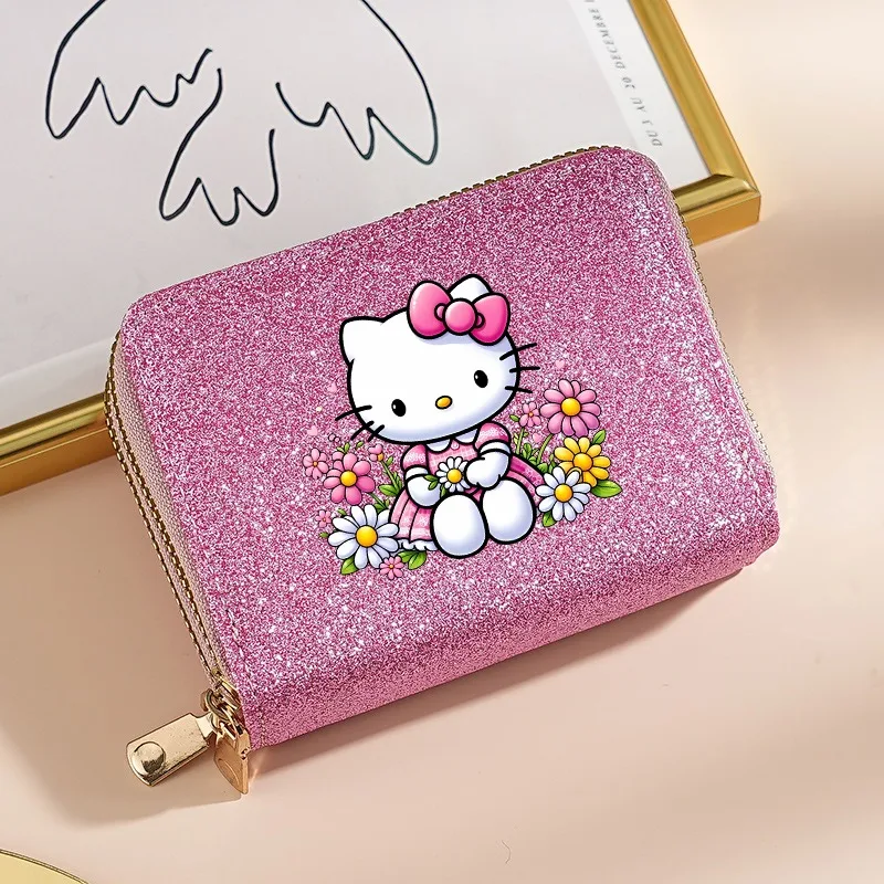 

Hello Kitty Cute Wallets Cartoon Anime Pattern Printed Wallet Women Fashion Purses Large Capacity Portable Purse Birthday Gifts