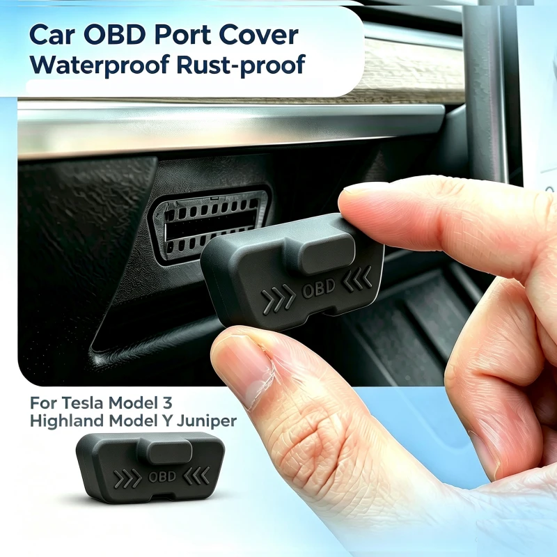 For Tesla ModelY/YL 3 Highland 2024‑2026 Model Y Juniper 2025‑2026 Silicone OBD Interface Protection Cover Waterproof Rustproof