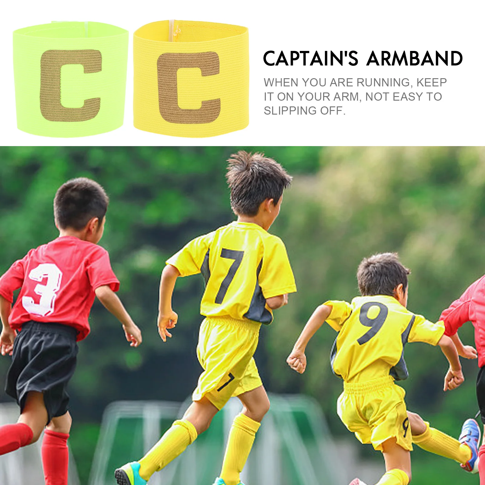 

4Pcs Captain's Armband Soccer Nylon Elastic Anti-Drop Football Team Leader Arm Band Sports Supplies for Basketball Hockey