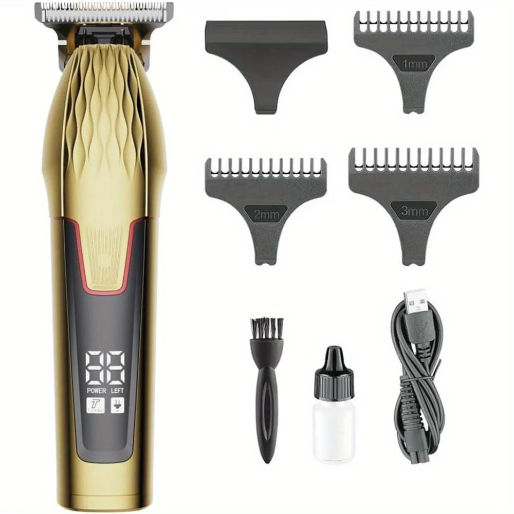 

Cordless Hair Clipper and Trimmer Set Men's Professional Hair Clipper for Hair Cutting and Men's Beauty LCD Display Gift Home Us