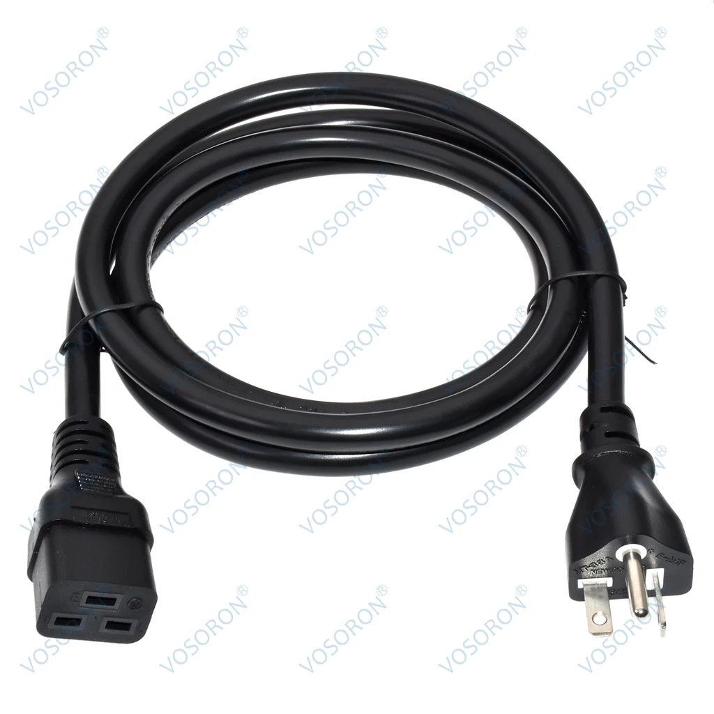 American Power Cord Extension, NEMA 5-20P to C19,6ft/1.8m, 3X12AWG SJT 20A 125V,NEMA 5-20P to IEC320 C19 PDU UPS Power Cord