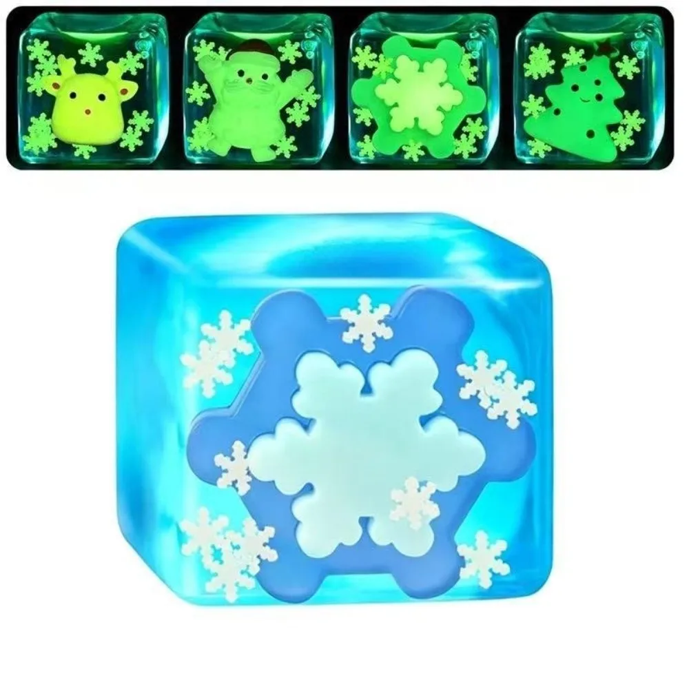 Maltose Material Stress Relief Toy Translucent Cube Q-Bouncy Texture Slow Rebound Squeeze Toy Luminous Slow Rebound Design