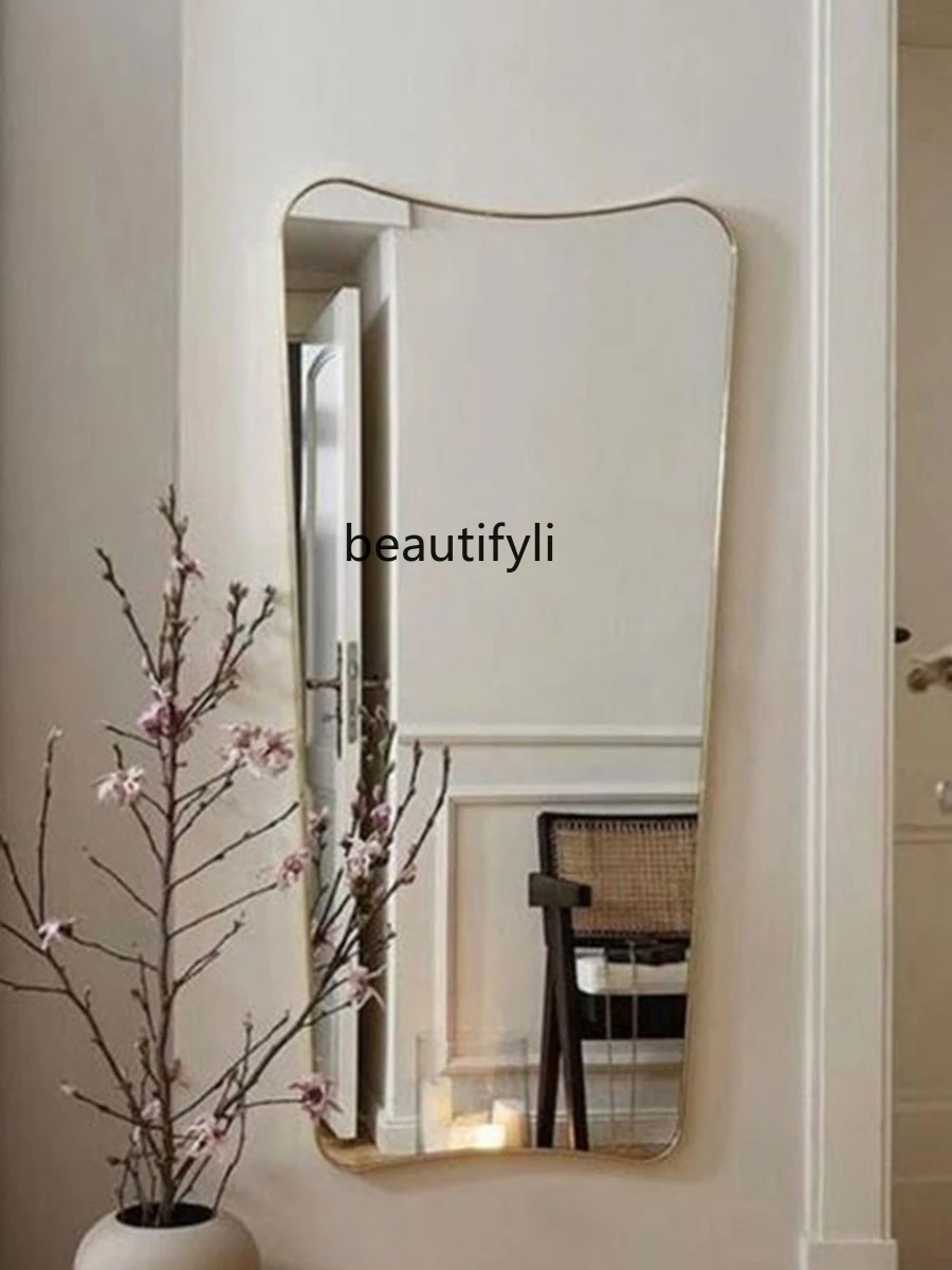 Simple Special-Shaped Full-Length Mirror Wall-Mounted Bedroom Home Art Dressing Mirror Wall-Mounted Cloakroom Fitting Mirror