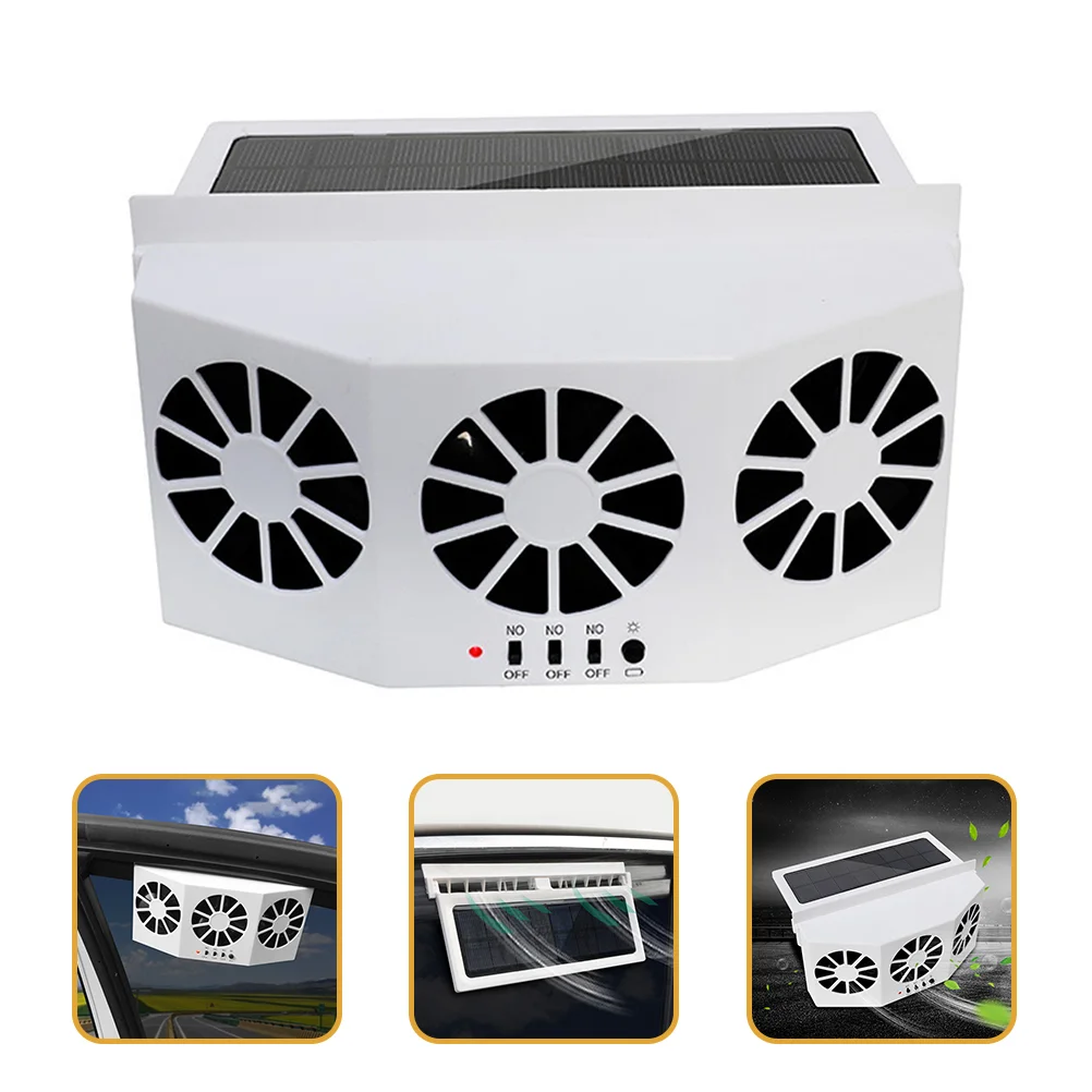 

3 Head Universal Car Cooling Fan Solar/USB Powered Air Cooler For Vehicle Truck SUV Front Seat Backseat Daily Use