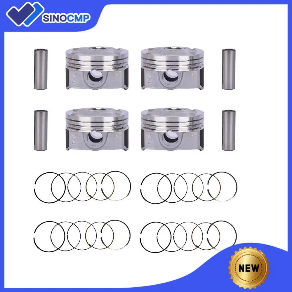 4x G4FD G4FJ Engine Piston & Ring STD 23041-2B600 23041-2B610 23041-2B620 23410-2B600 for Hyundai Kia Accent Rio 1.6L DOHC 12-16