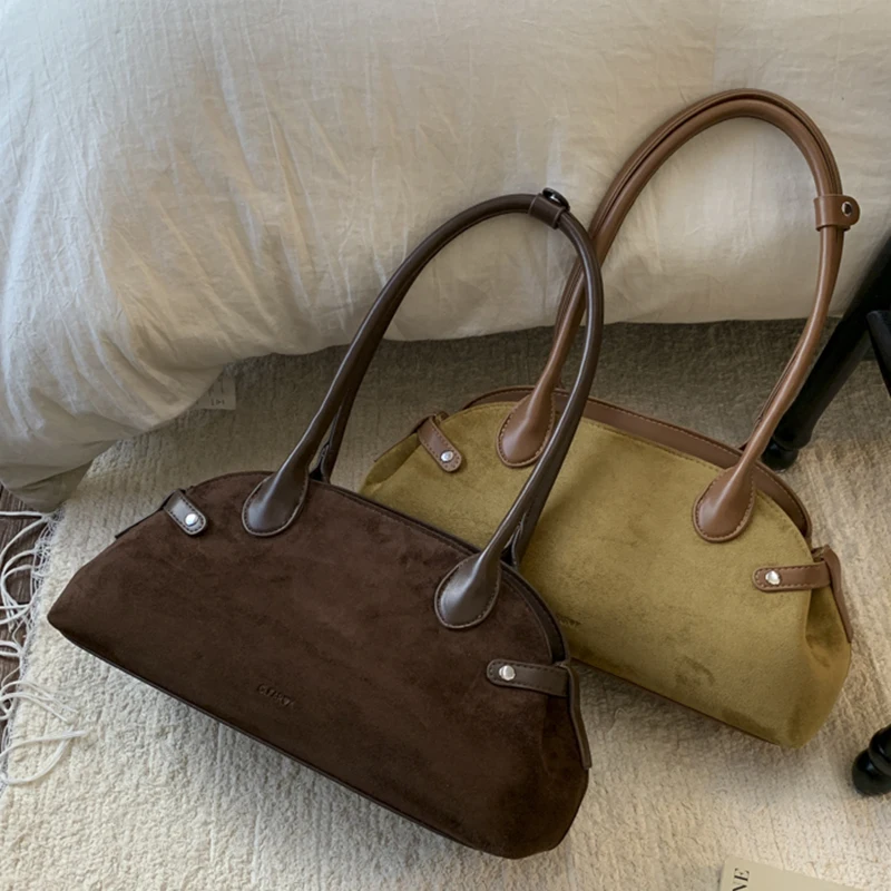 

Замшевая кожаная квадратная простая большая сумка для женщин, сумки на плечо, модная ручная сумка, повседневная сумка на одно плечо, простые кошельки