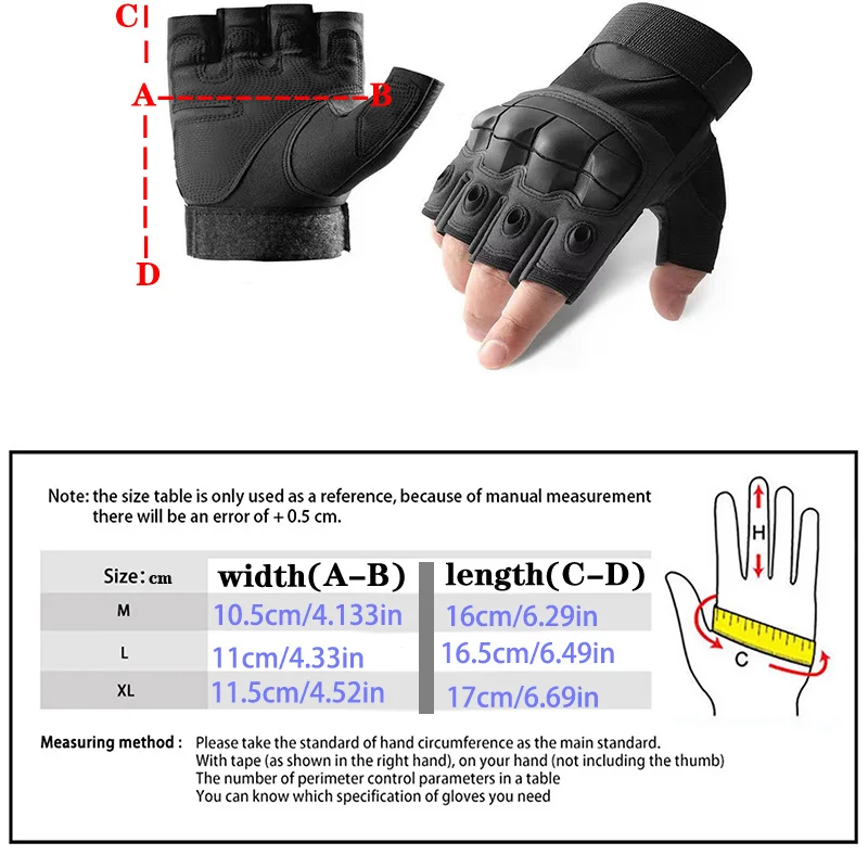 في الهواء الطلق التكتيكية نصف اصبع قفازات الصلب المفصل الألوان الادسنس الصيد القتالية المشي لمسافات طويلة دراجة نارية قفازات تسلق قفازات