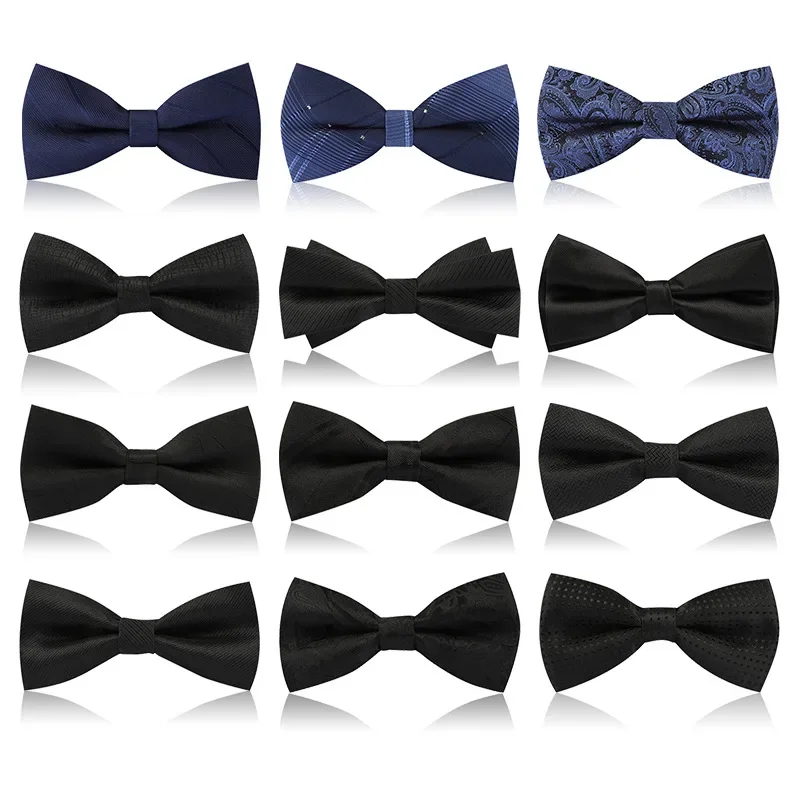 Men's double layer bow tie groom best man wine red and black dress shirt  fashion version of marriage wedding bow female