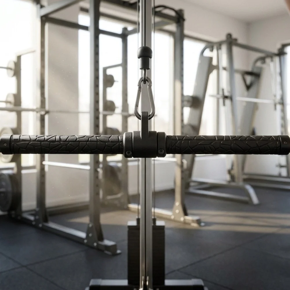 Lat Pulldown Handles 450mm for Cable Machines with Rotating Joint and Stable Load Bearing Capacity for Intense Workouts