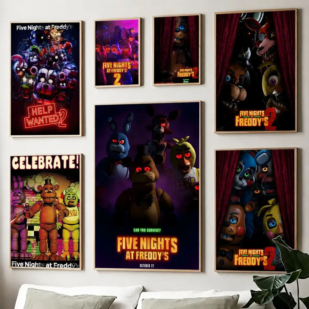 F-Five Nights At Freddy's Poster Fancy Poster American Film Mural Home Childrens Room Wall Decor Print