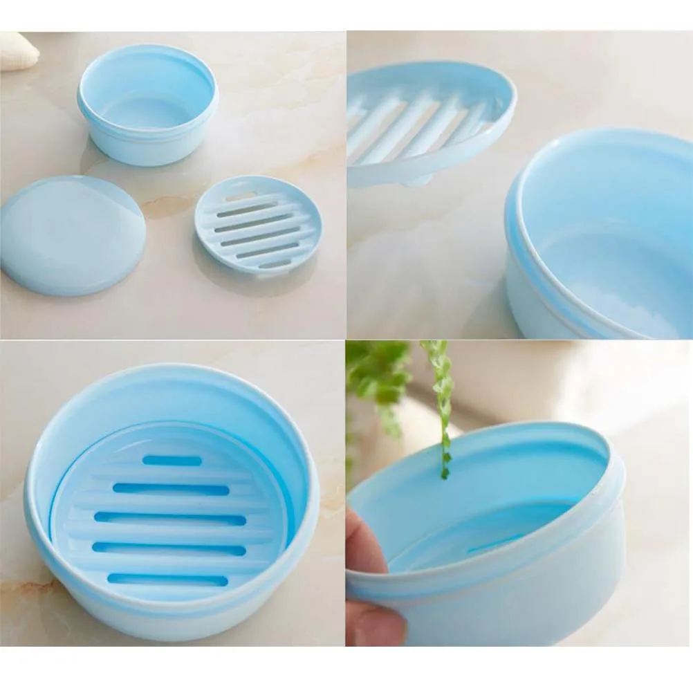 

Portable Soap Box Water Draining Holder Travel Container Printable Double Layer