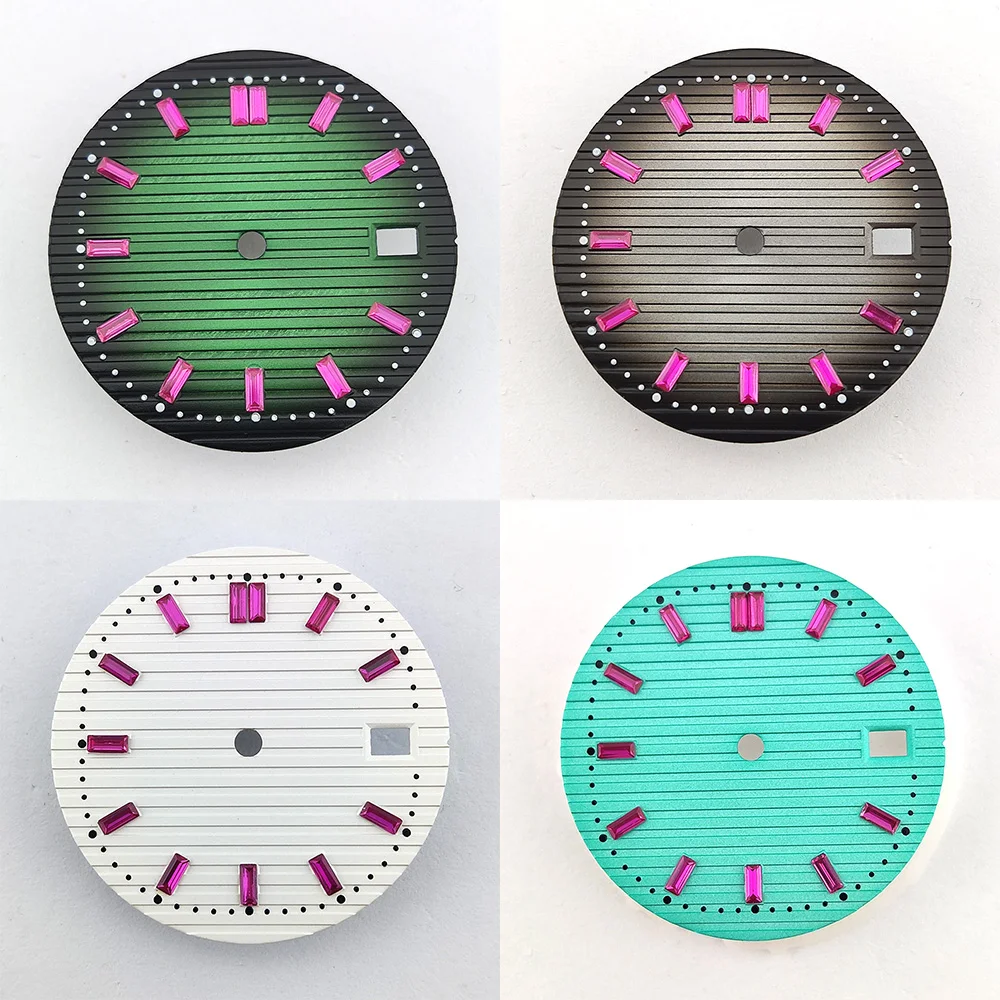 Quadrante dell'orologio da 29,8 mm Quadrante NH35 Quadrante colorato Quadrante con diamanti Quadrante dell'orologio NH36 Cassa NH35 adatta per movimento NH35/NH36