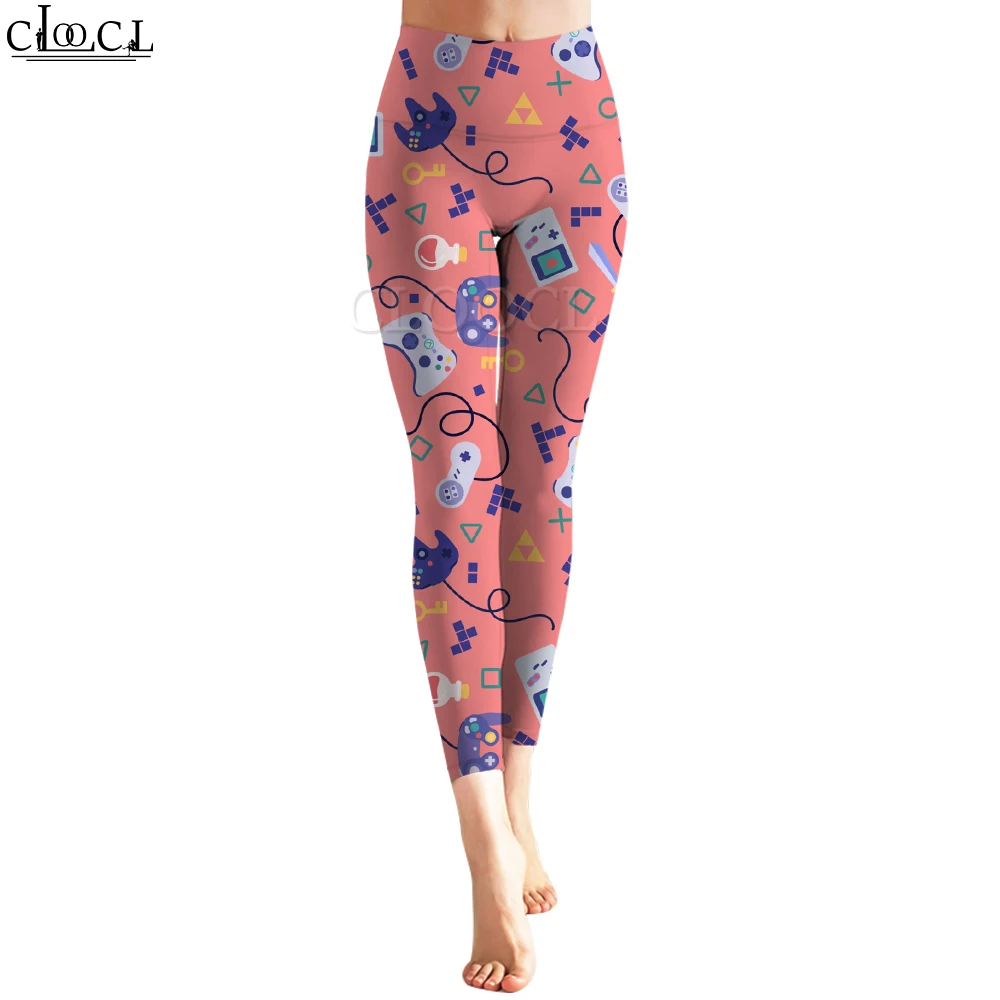 CLOOCL Frauen Nahtlose Leggings Fitness Hose Push-Up Schlanke Strumpfhosen Cartoon Comic Stil Druck Gesäß Leggings