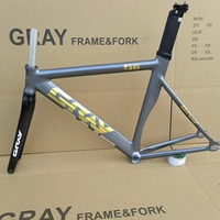 GRAY Track Bike Frame  Fixed Gearing Bicycle Frameset Fixie Single Speed Racing Bicycle Framework Aluminum Alloy 700x28c Wheels