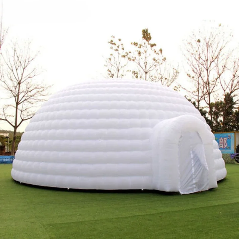 Striking Oxford 10m 80persons Outdoor Inflatable Dome Tent With Led Strips Disco Igloo Party Wedding House Air Marquee For Event