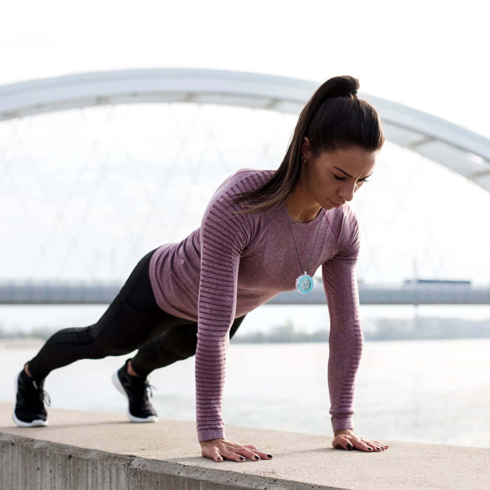 

Multifunction Electronic Pocket Watch Digital Alarm Watch Easy Carry Design for Home Travel Climbing Convenient Wearable Gift