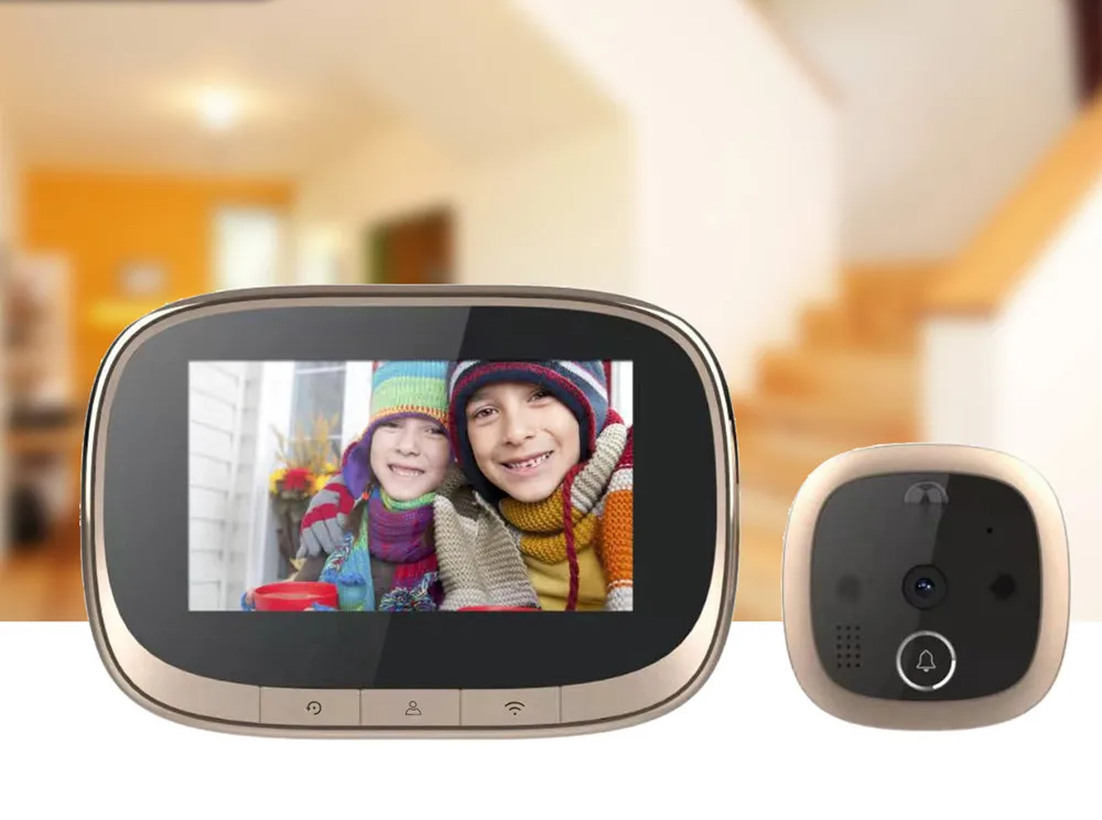 4.3นิ้ว IPS หน้าจอ2MP 1080P 166องศามุมกว้าง WIFI Doorbell Intercom ภาพช่องตาแมวกล้องประตู