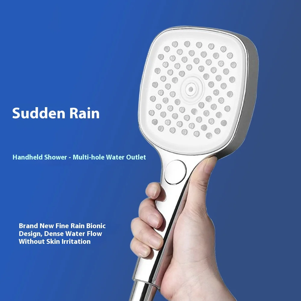 

Square sprinkler hand-held shower head, top spray pressurized household skin-beautifying rotatable cold and hot universal shower