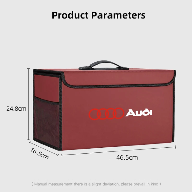 2025 حار سيارة الجذع صندوق تخزين جلدي السيارات الداخلية المنظم اكسسوارات لأودي S-line A3 A4 A6 A5 Q5 A1 Q7 Q3 Q2 Q8 A7 A8 T #6