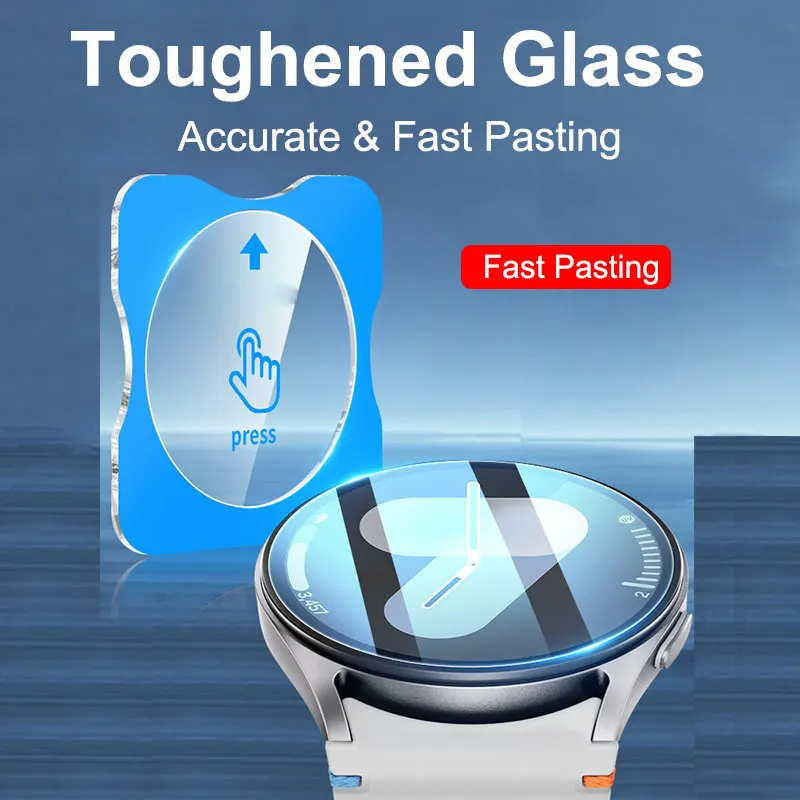 Tempered Glass Film For Samsung Galaxy Watch 7 40mm 44mm Quick Install Screen Protector Full Cover Watch7 Ultra Accessories