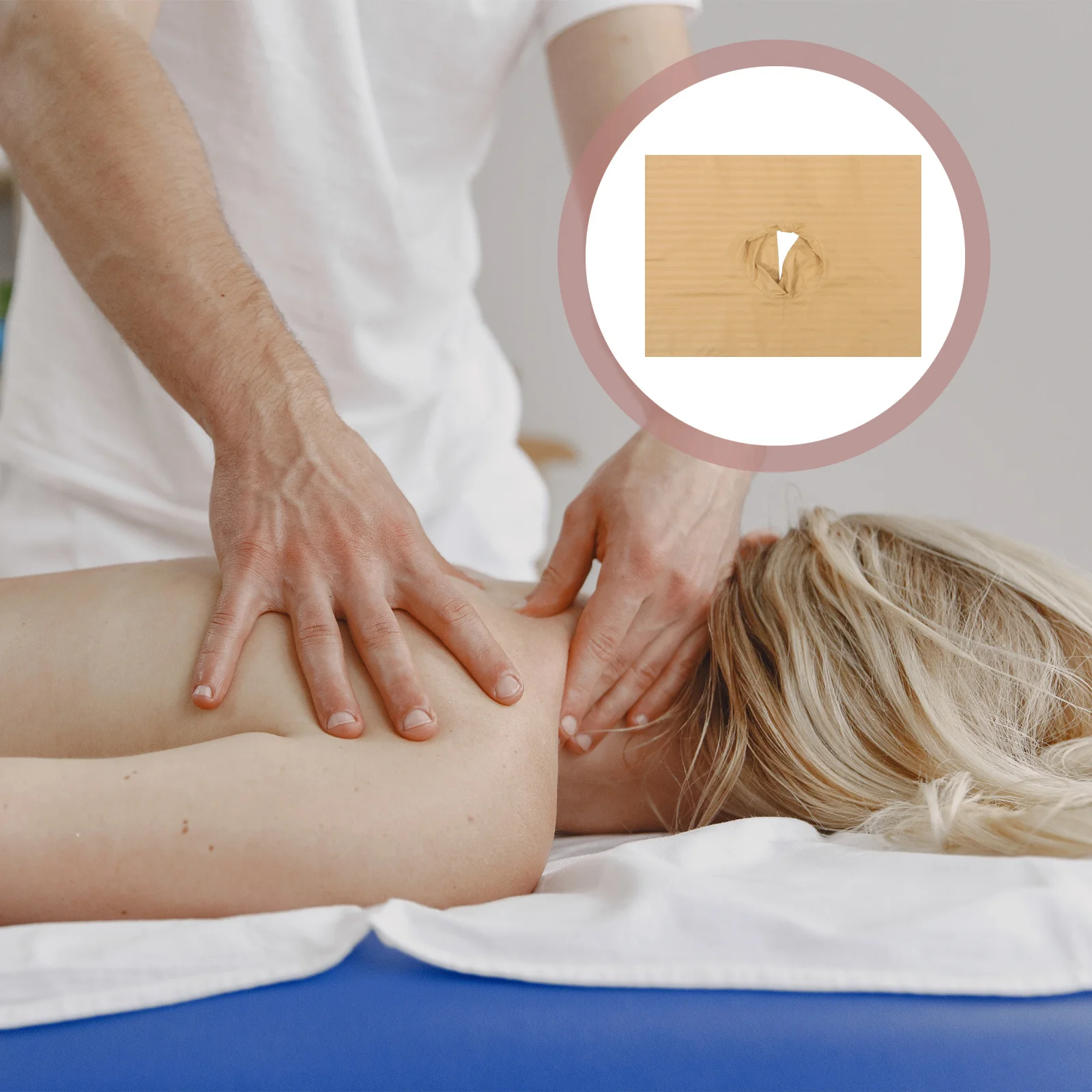 

Массажная простыня, чехол с отверстием для лица, дышащий хлопковый материал для спа-салона, удобный настольный коврик, подушка, аксессуар