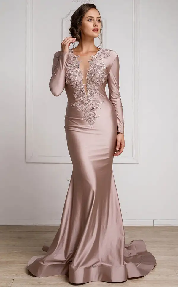 

Классические длинные платья Charmeuse с аппликацией из стразов и v-образным вырезом по индивидуальному заказу, изысканные подходящие платья