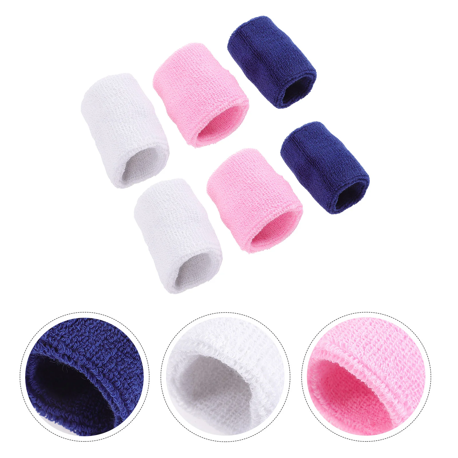 

6PCS Kids Running Sweat Bands Sweatband Outdoor Wrist Sweatbands For Kids Sweat Bands Fitness Elastic White