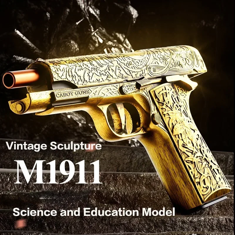 Shell Uitwerpen Speelgoed Pistool Gesneden Retro M1911 Zachte Kogel Pistool Continu Afvuren Outdoor Spel Schieten Pistool voor Kinderen Volwassenen