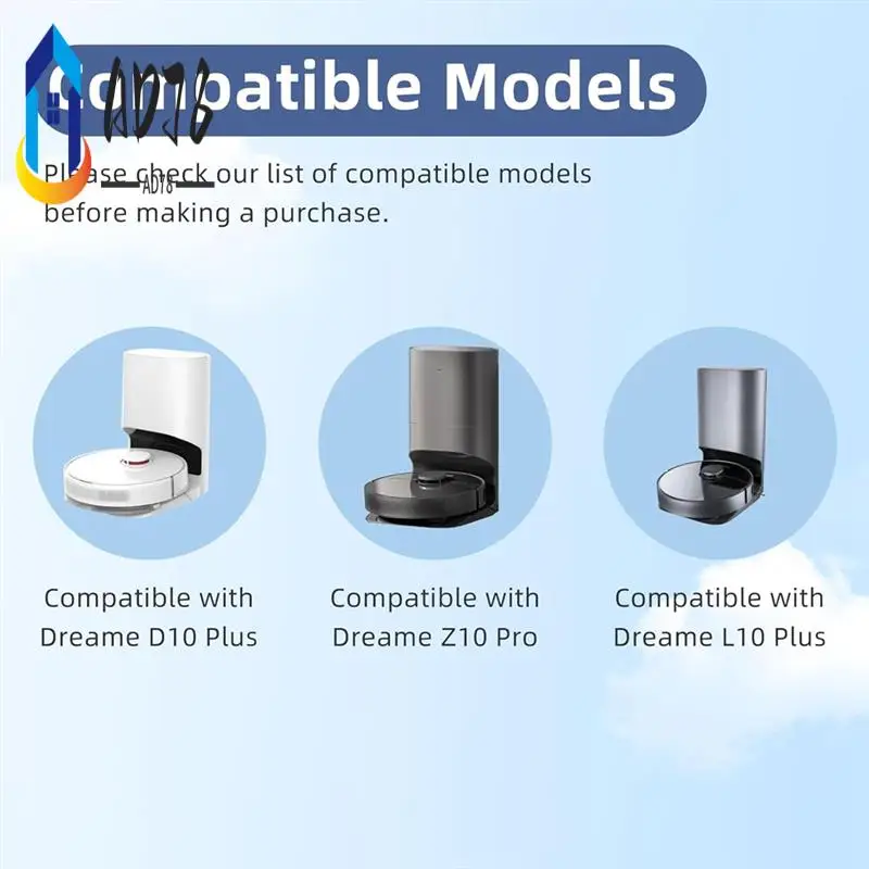 

AD78-Replacement Parts Compatible For Dreame D10 Plus, Z10 Pro, L10 Plus Robot Vacuum Cleaner Accessories