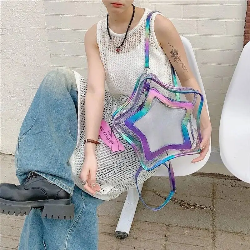 Design Ins Transparent Star Ita Bag Fashion Casual Travel Backpacks Y2k Aesthetic All Match Chic Shoulder Crossbody Bags