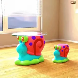 Cartoon Gary The Snail Movable Table, High-end Small Snail Coffee Table, Small Snail Shoe Changing Stool, Home Decoration