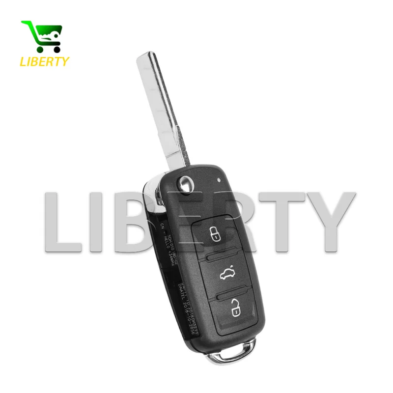 Liberty 2/3 Buttons VW Car Key Shell for Beetle/Caddy/Eos/Golf/Jetta/Polo/Scirocco/Tiguan/Touran/UP Blank Car Keys Remote Flip
