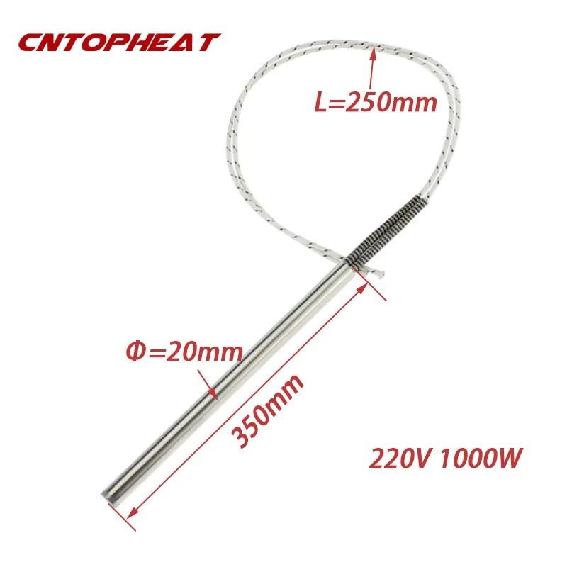 

20mm Cartridge Heating Element 220V Stainless Steel Electric Cartridge Heater 1KW/1.2KW/1.3KW/1.4KW