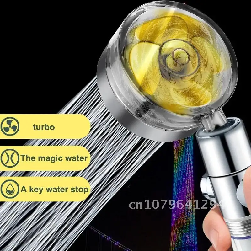 Adjustable Water Pressure Shower Head Turbocharged Shower Sprayer Head with Filter Bathroom Handheld Pressurized Shower Nozzle