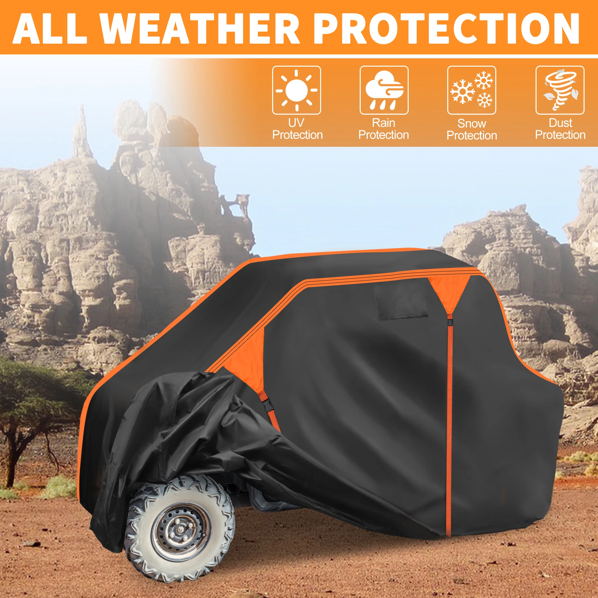 UXCELL Waterproof UTV Cover Side by Side Cover for Can-am COMMANDER XT Black 210D PU